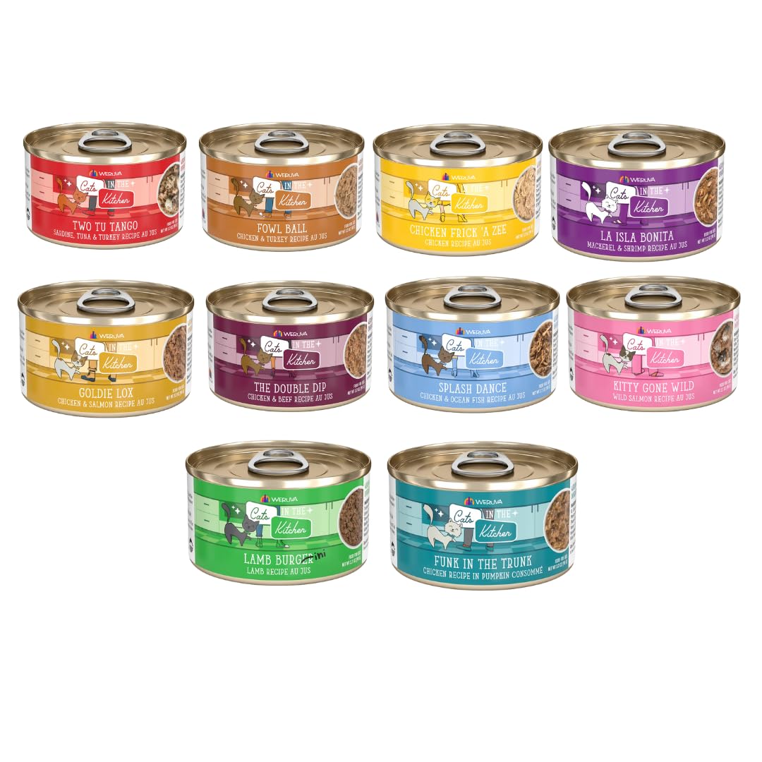 Weruva Gatos Cocina: variedad de sabores en lata 3.2 oz para estimular el apetito