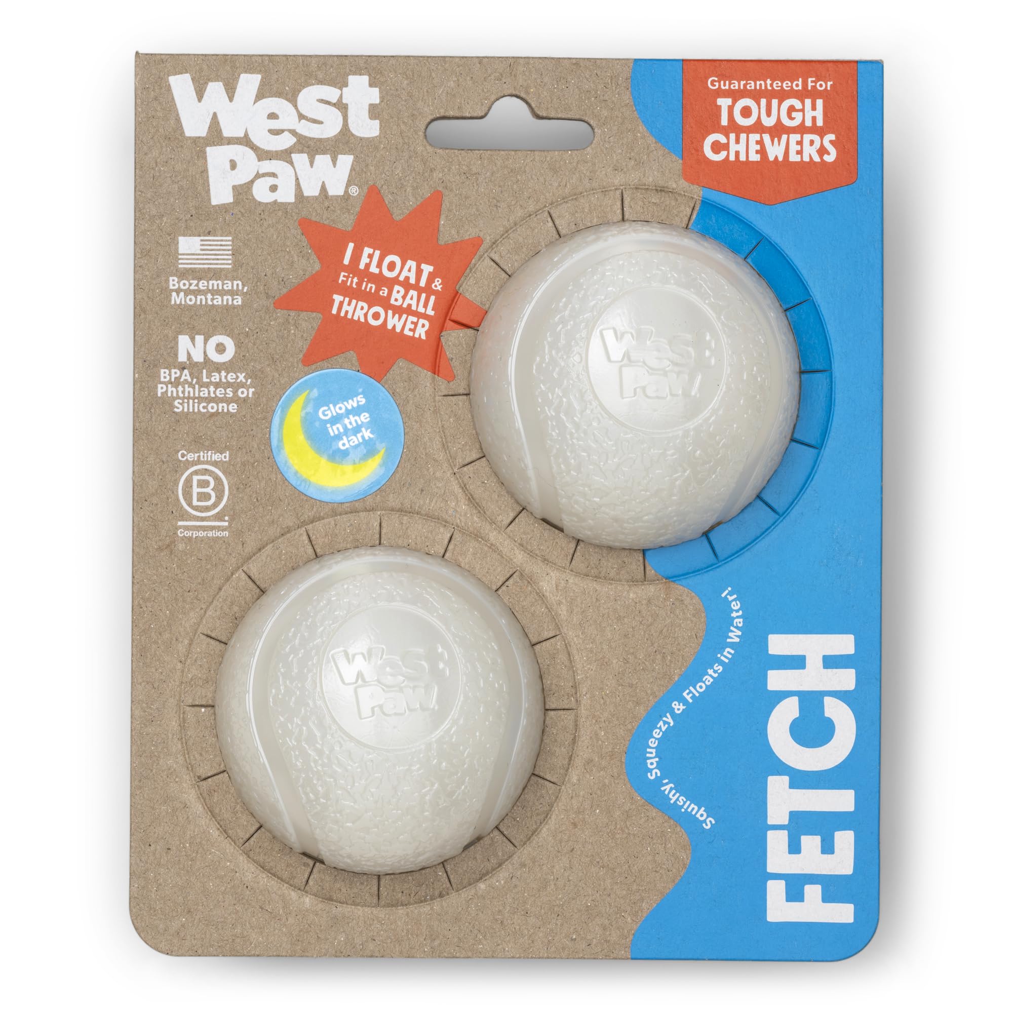 West Paw Boundr Ball: durabilidad Zogoflex para juegos intensos al aire libre.