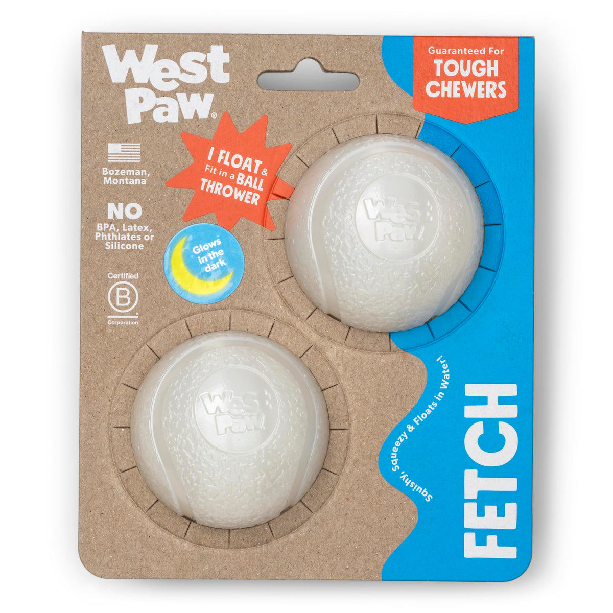 West Paw Boundr Ball: durabilidad Zogoflex para juegos intensos al aire libre.