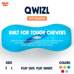 West Paw Qwizl Aqua con colores brillantes para localizarlo fácilmente