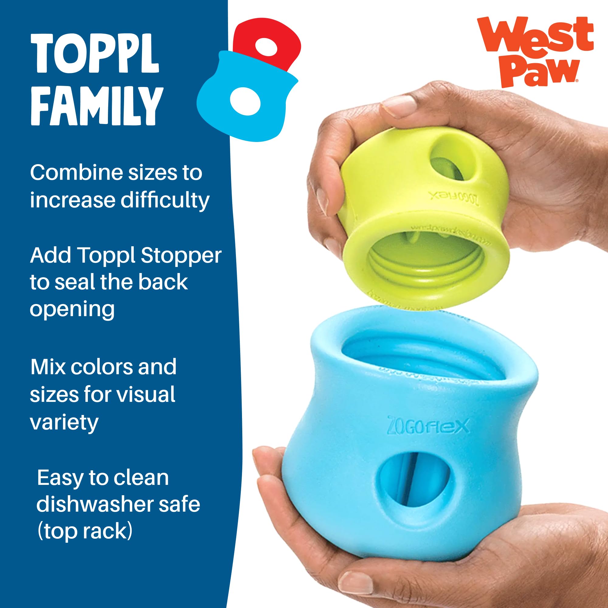 WEST PAW Toppl, combina dos Toppl para rompecabezas más desafiantes.
