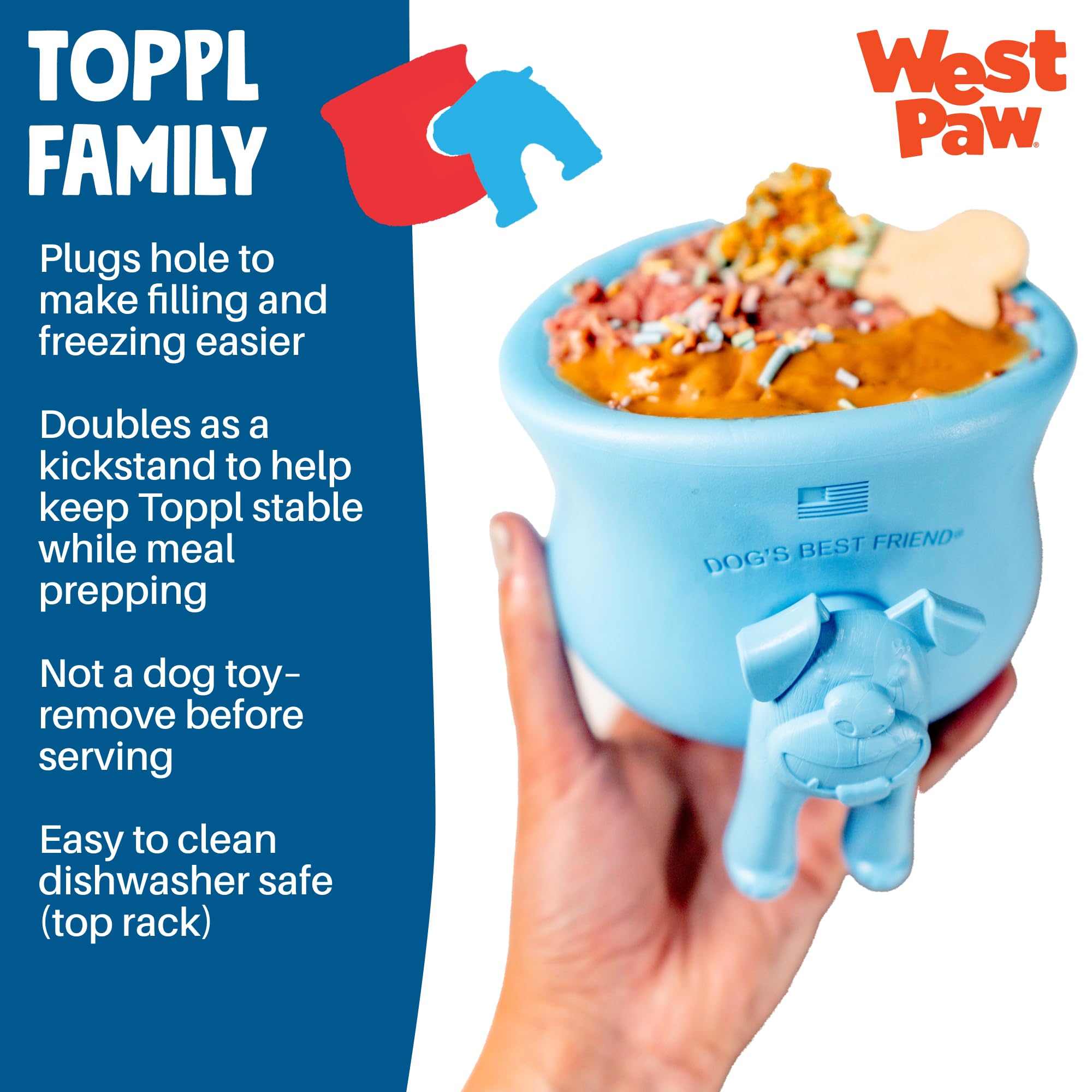 West Paw Toppl Stopper, libre de BPA, latex, ftalatos y silicona