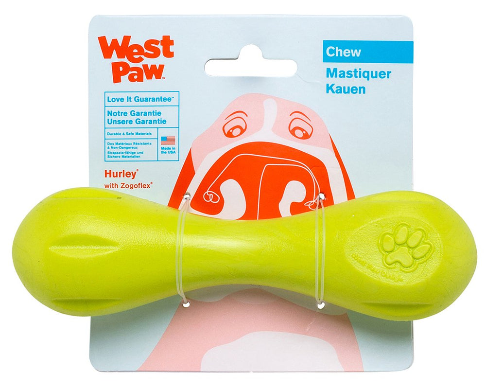 WEST PAW Zogoflex Hurley, hueso flotante ideal para juego en agua y masticación segura.