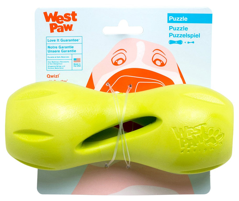 West Paw Zogoflex Qwizl frontal: estimulación mental para perros.