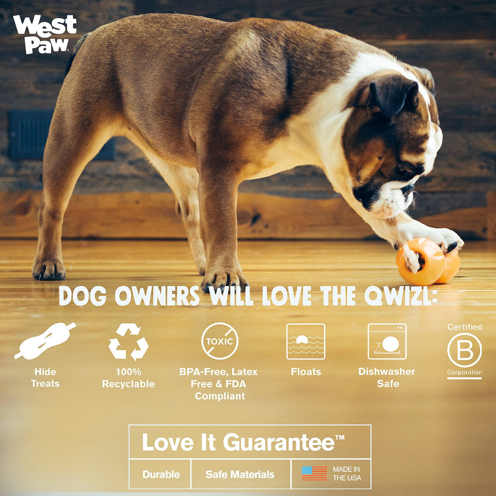 West Paw Zogoflex Qwizl, apto para lavavajillas y limpieza fácil.