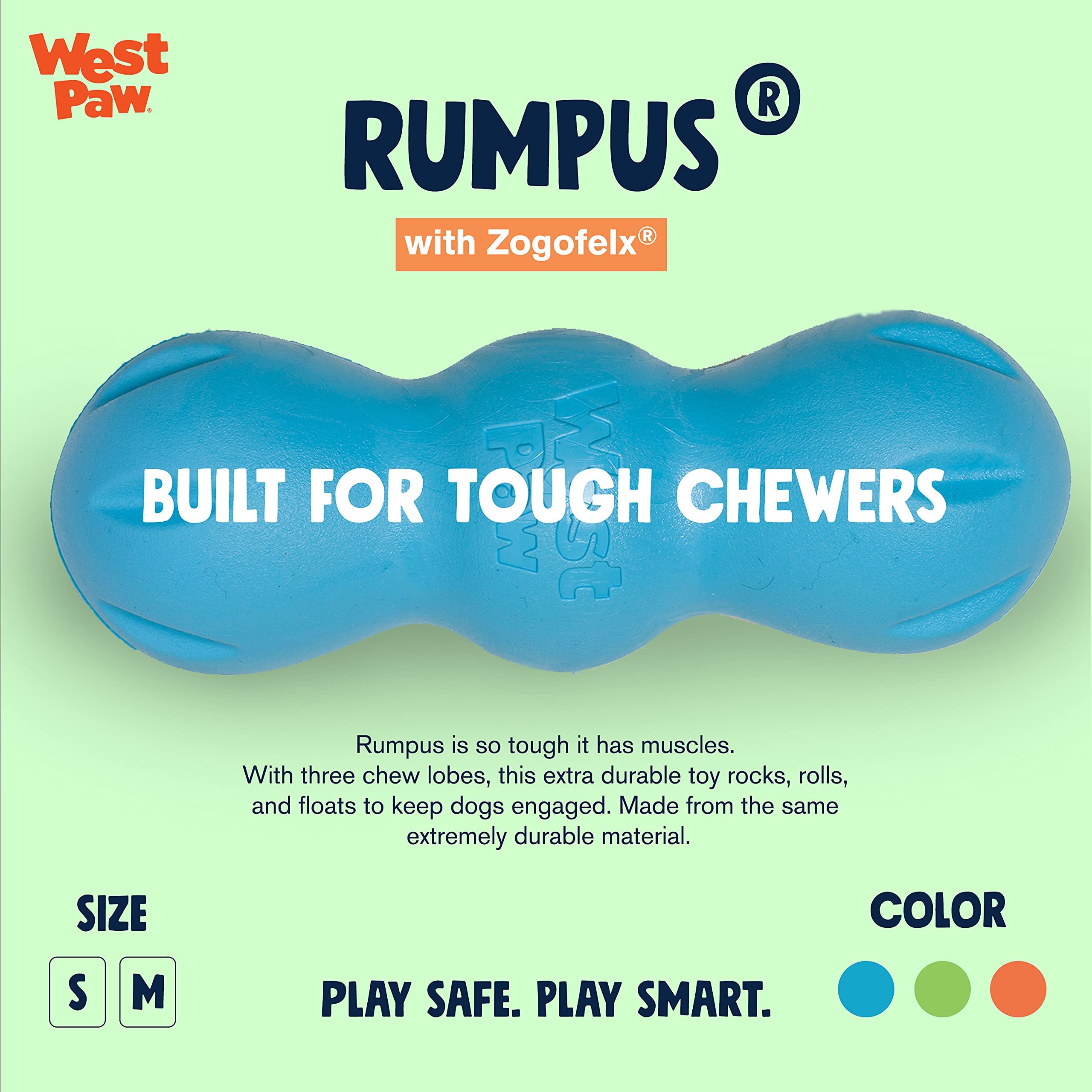 WEST PAW Zogoflex Rumpus, juguete flotante para perros, perfecto para juegos en agua