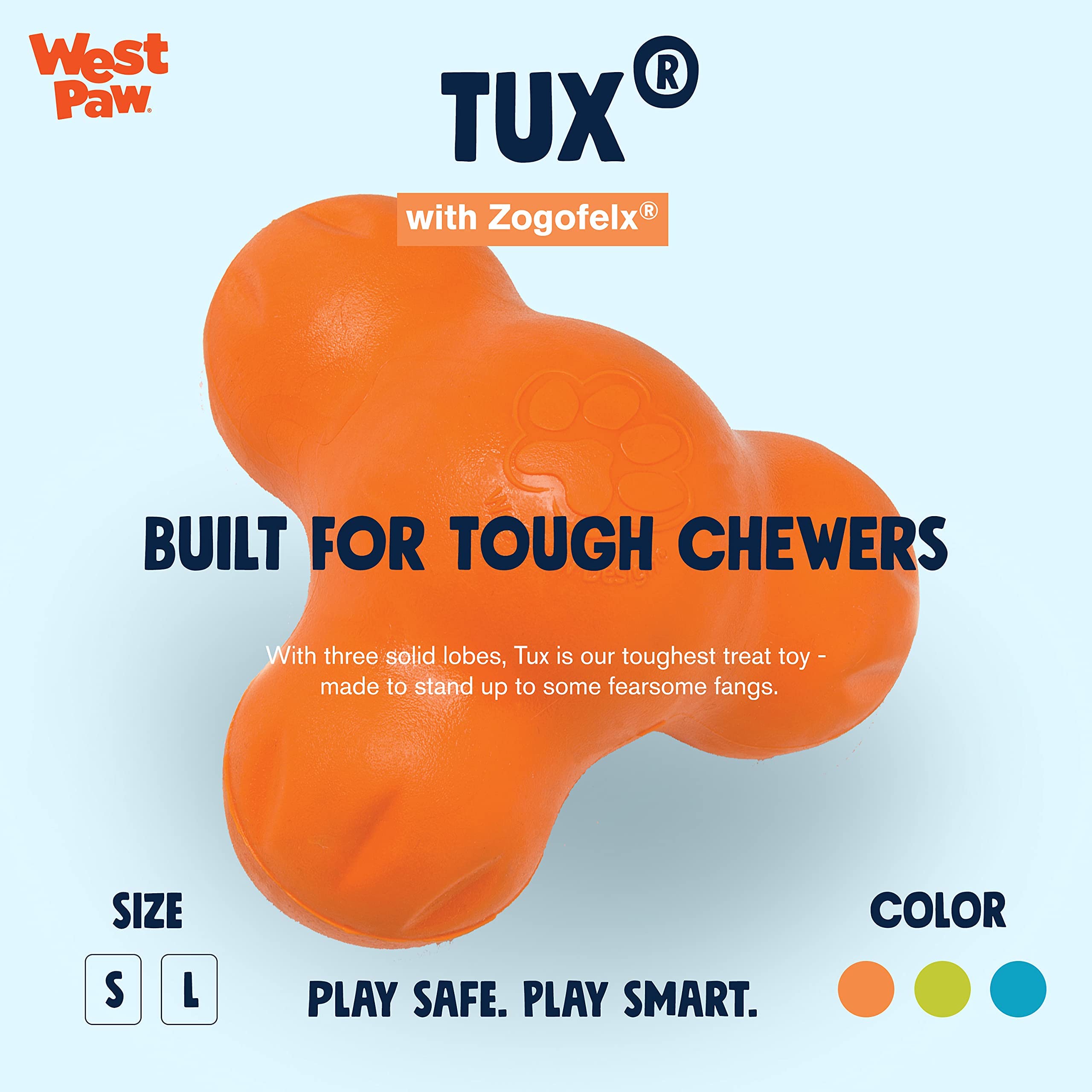 Zogoflex Tux masticable resistente con textura para mordedores.