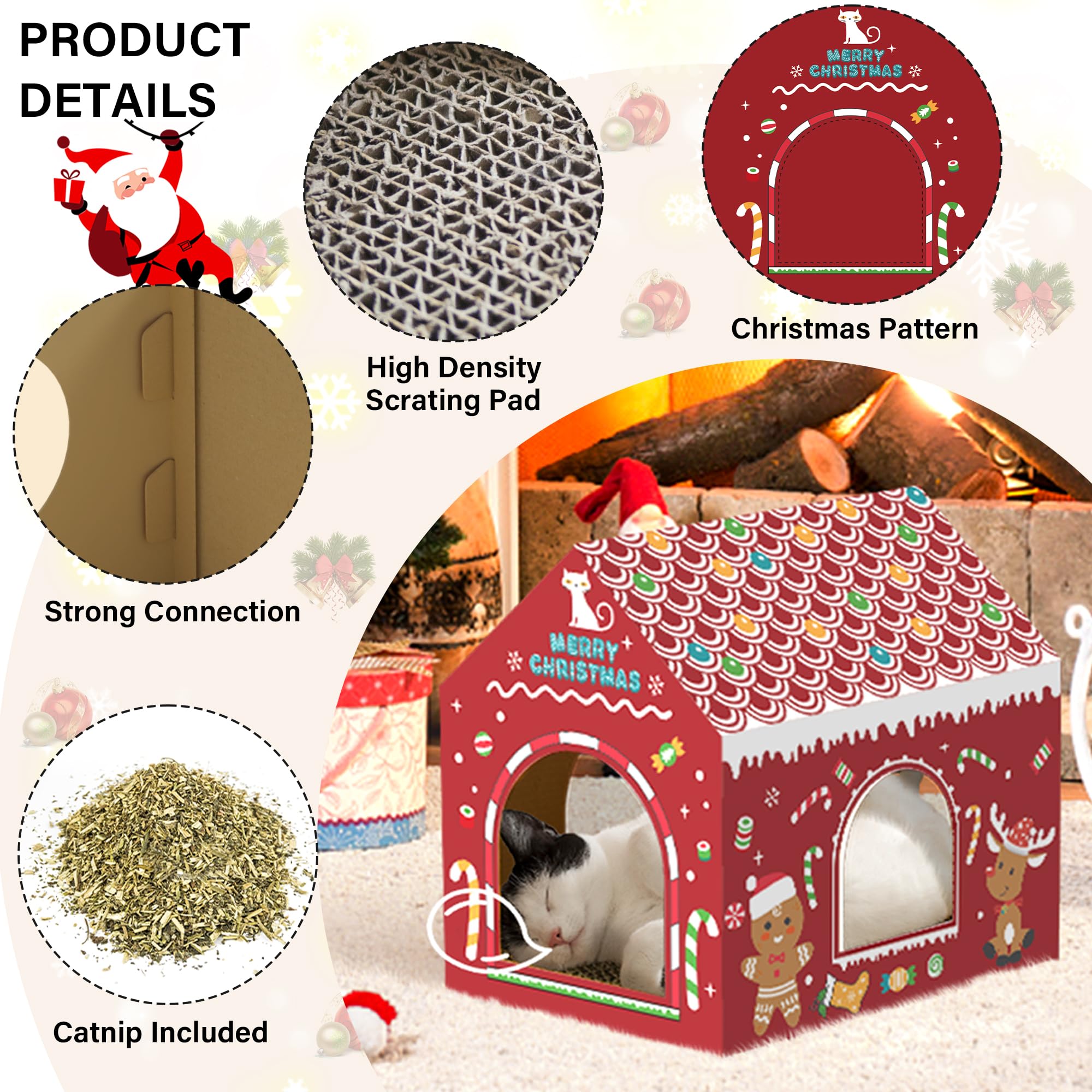 WESTERN HOME casa-gatos-carton-techo-triangular, diseño estético para decorar