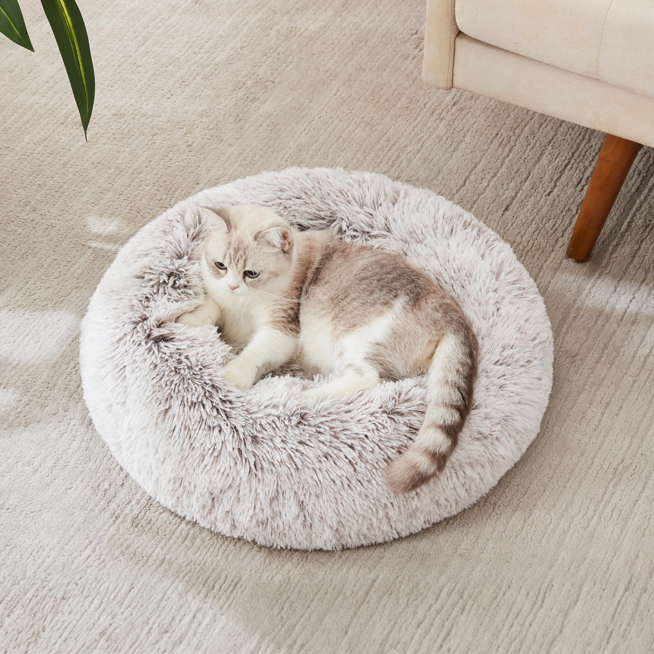 Western Home WH cama donut acolchada para mascotas, confort envolvente para dormir