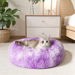 Cama WESTERN HOME WH para perros y gatos, redonda y suave gracias al pelo sintético