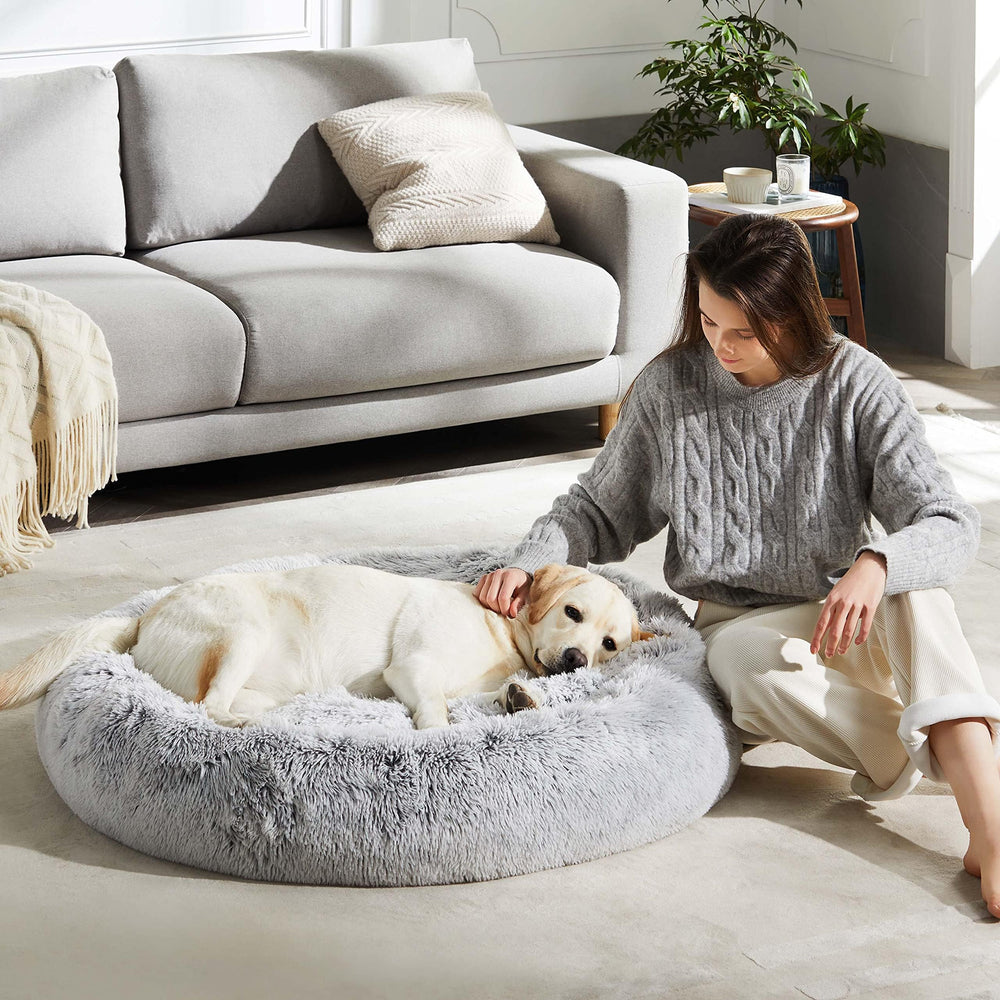 Western Home WH cama perro pelo sintético, textura lujosa para descansar
