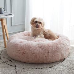 WESTERN HOME WH cama redonda acogedora con pelo sintético para dormir cómodo