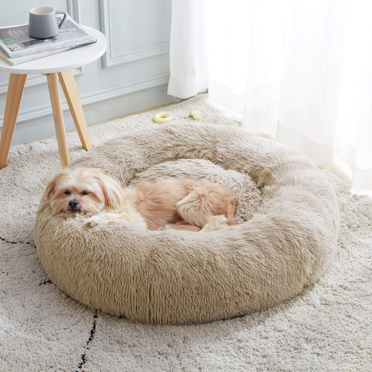 Western Home WH cama redonda para perros y gatos, apoyo suave.