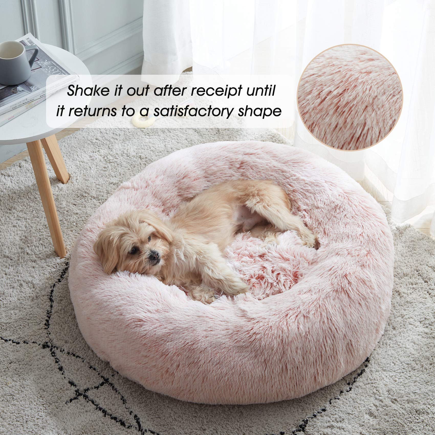 WESTERN HOME WH cama donut calmante para mascotas ofrece sensación de seguridad