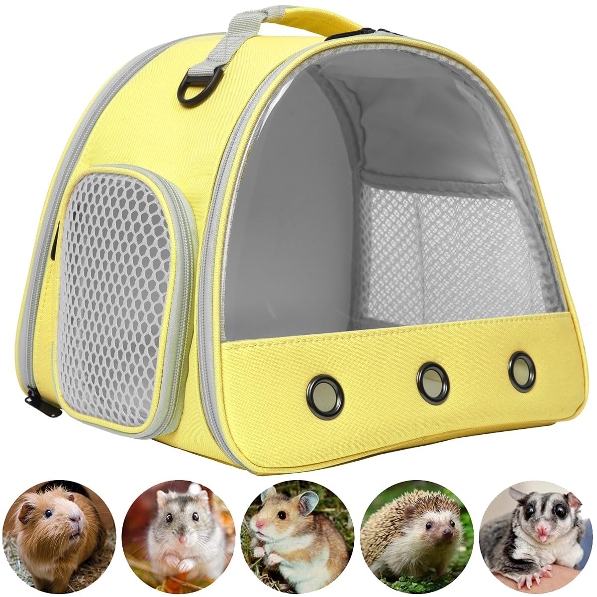 WEVONIGU transportin-dos-mascotas, ideal para dos roedores o conejillos de indias.