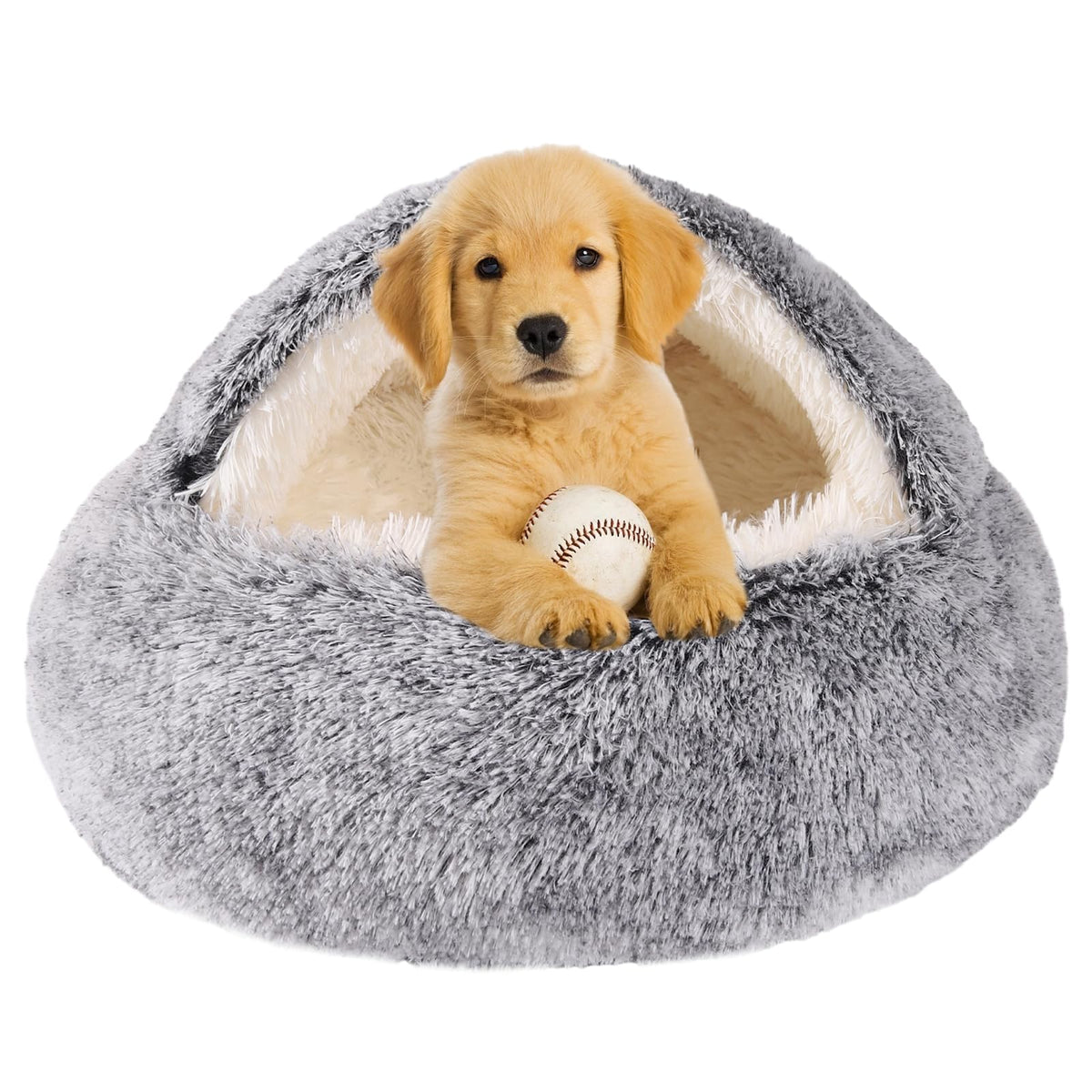 Cama WgoogW con capucha para perro pequeño, refugio cálido y seguro.