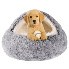 Cama WgoogW con capucha para perro pequeño, refugio cálido y seguro.