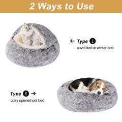 Cama cueva suave WgoogW para gatos y perros pequeños, envolvente y cómodo.
