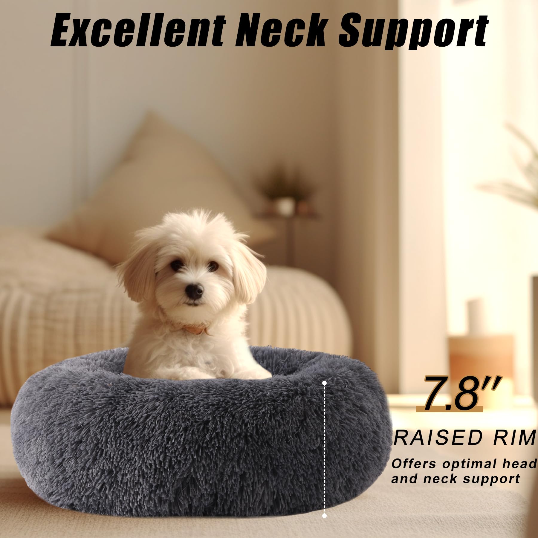 Cama para perros WgoogW con refuerzo alto, soporte para cabeza.