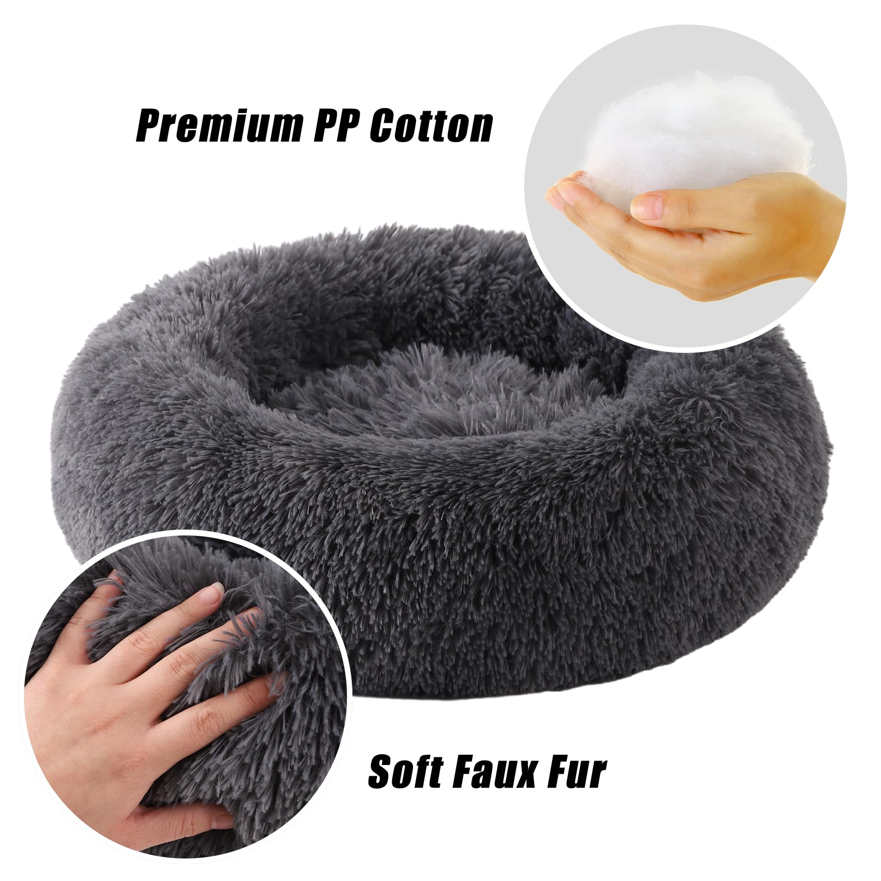 Cama pequeña para perros de hasta 15 libras con borde envolvente.