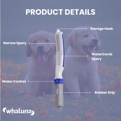 WHALUNA mango ergonómico facilita control con una sola mano durante el baño.
