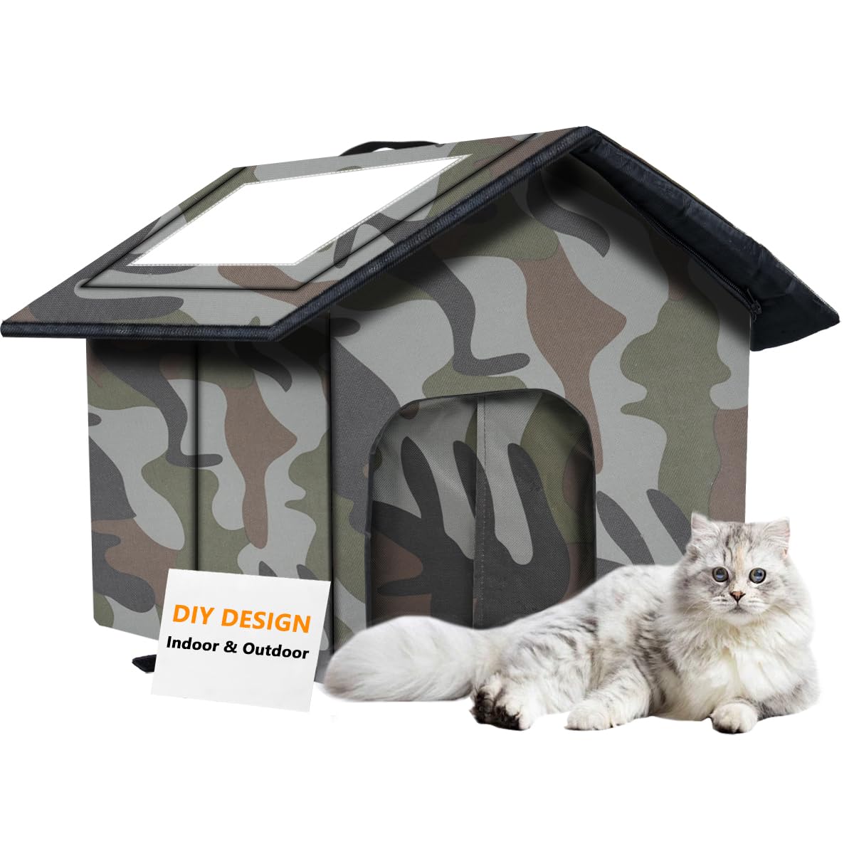 WHDPETS casa-gato-externa-impermeable refugio estable para uso al aire libre
