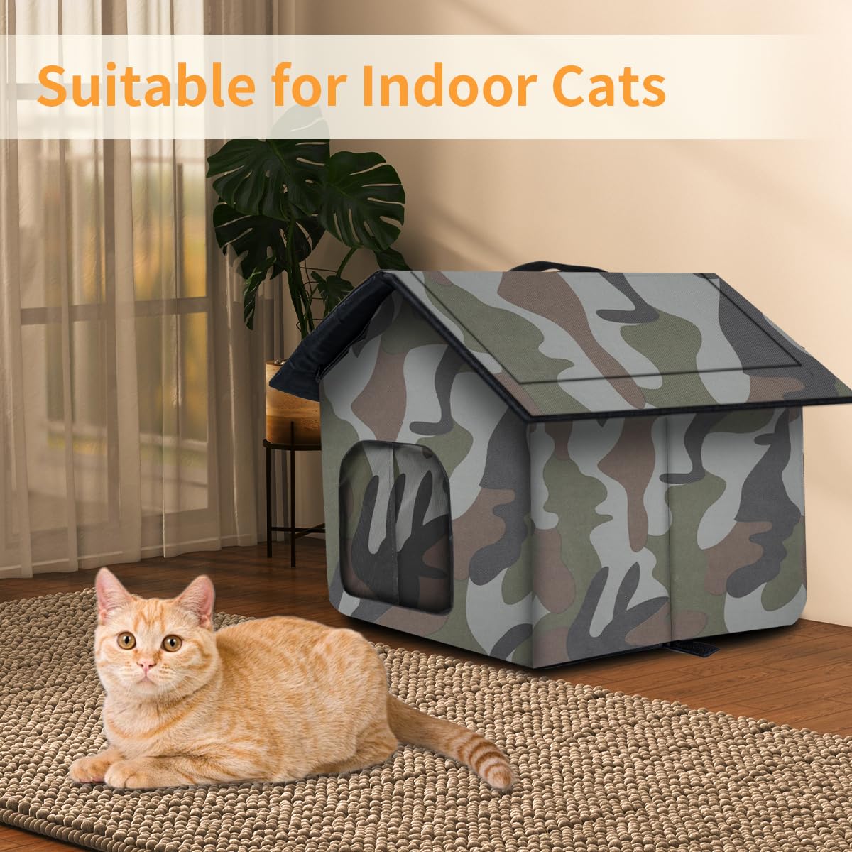 WHDPETS casa-gato-interior-almohadilla-lavable crea un rincón cómodo y fácil de limpiar