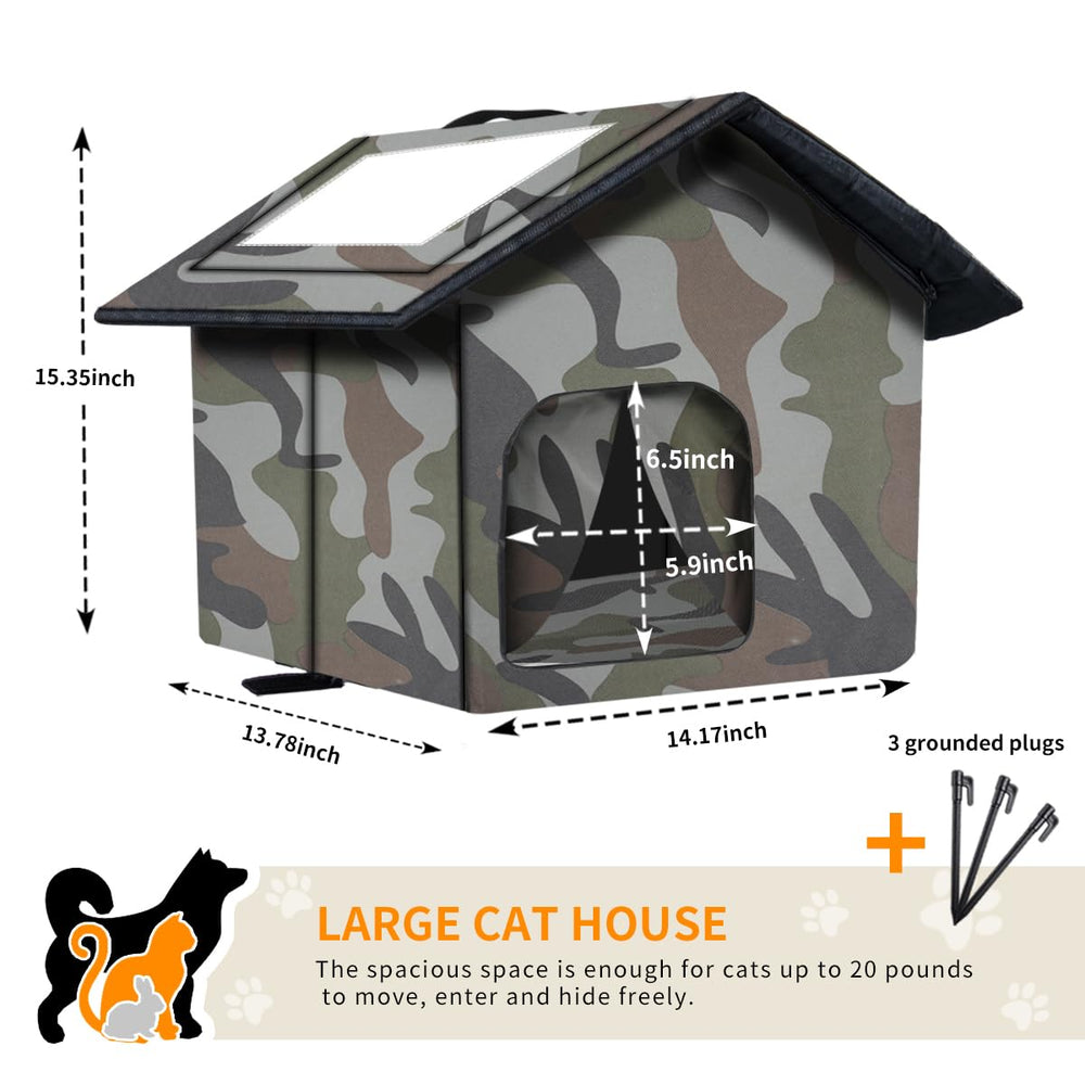 WHDPETS casa-gato-tejido-oxford-impermeable resiste lluvia y humedad
