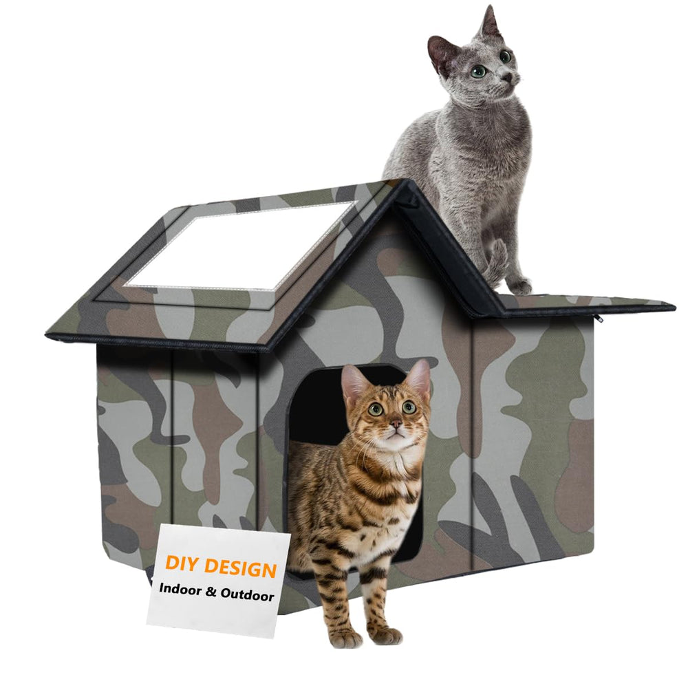 WHDPETS casa para gatos exterior impermeable para climas fríos