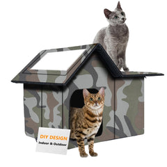 WHDPETS casa para gatos exterior impermeable para climas fríos