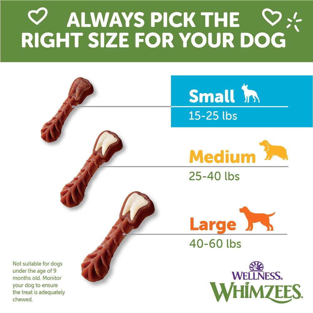 Whimzees Premios dentales, textura satisfactoria para masticar con gusto.