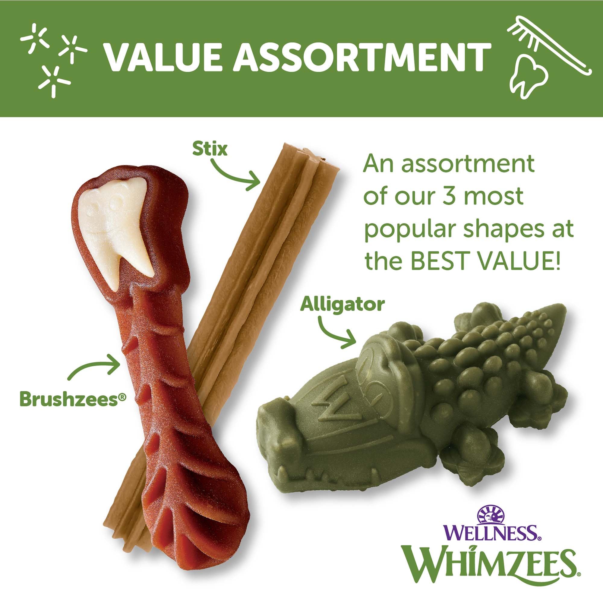 Whimzees tratamientos dentales grande para perros de 40-60 libras.