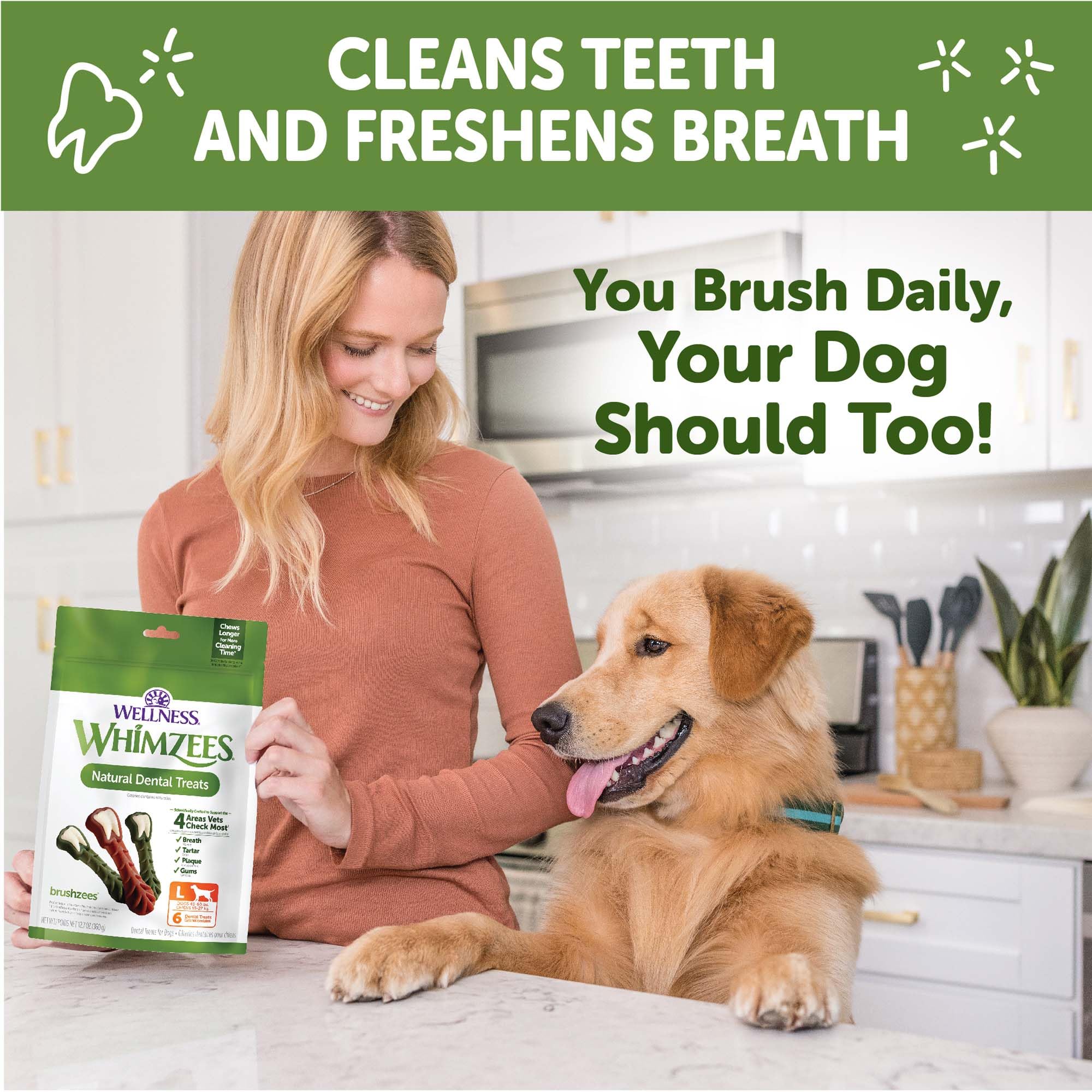 Whimzees VOHC certificado, aval veterinario para cuidado dental.