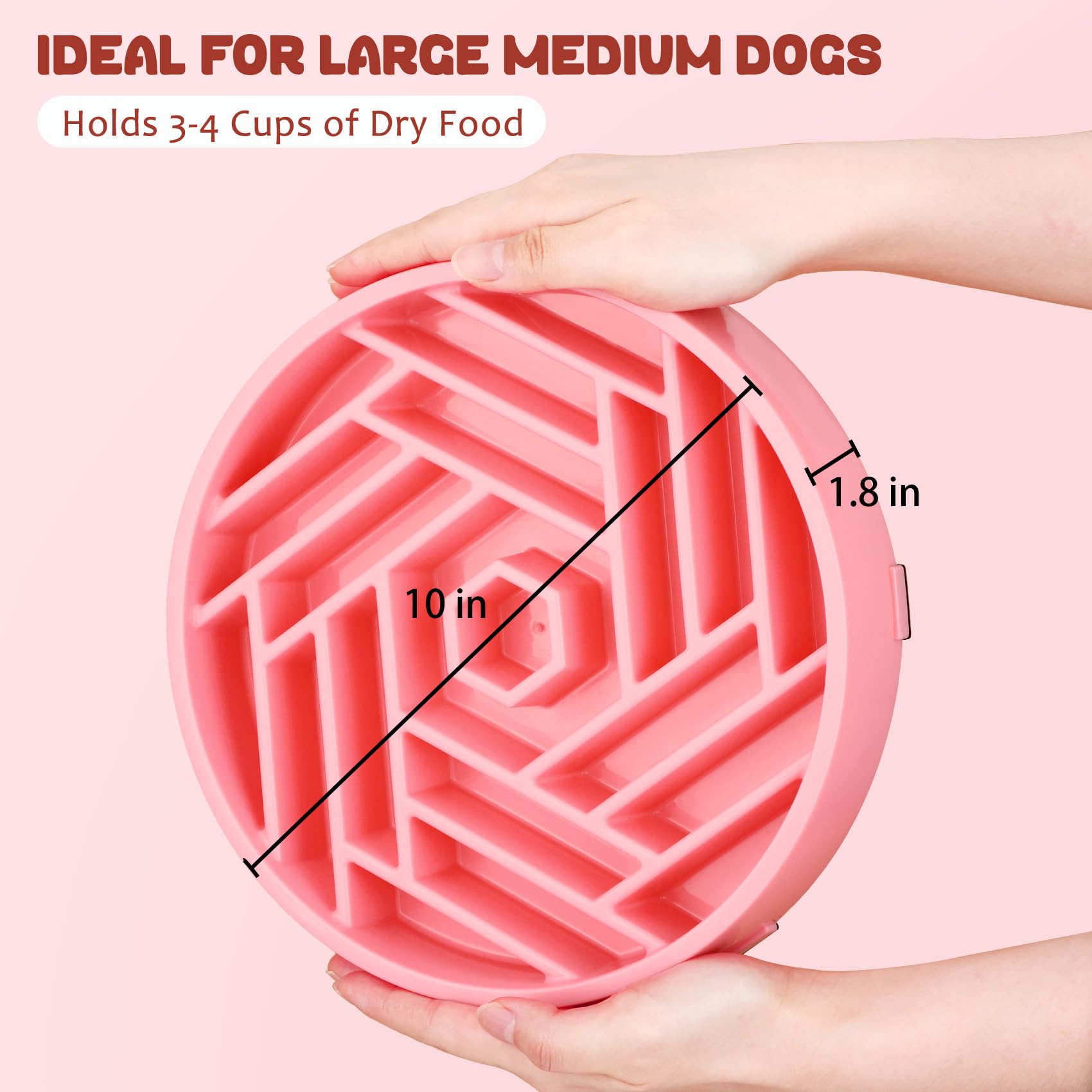 WHIPPY tazón rosa diseño rompecabezas para perros