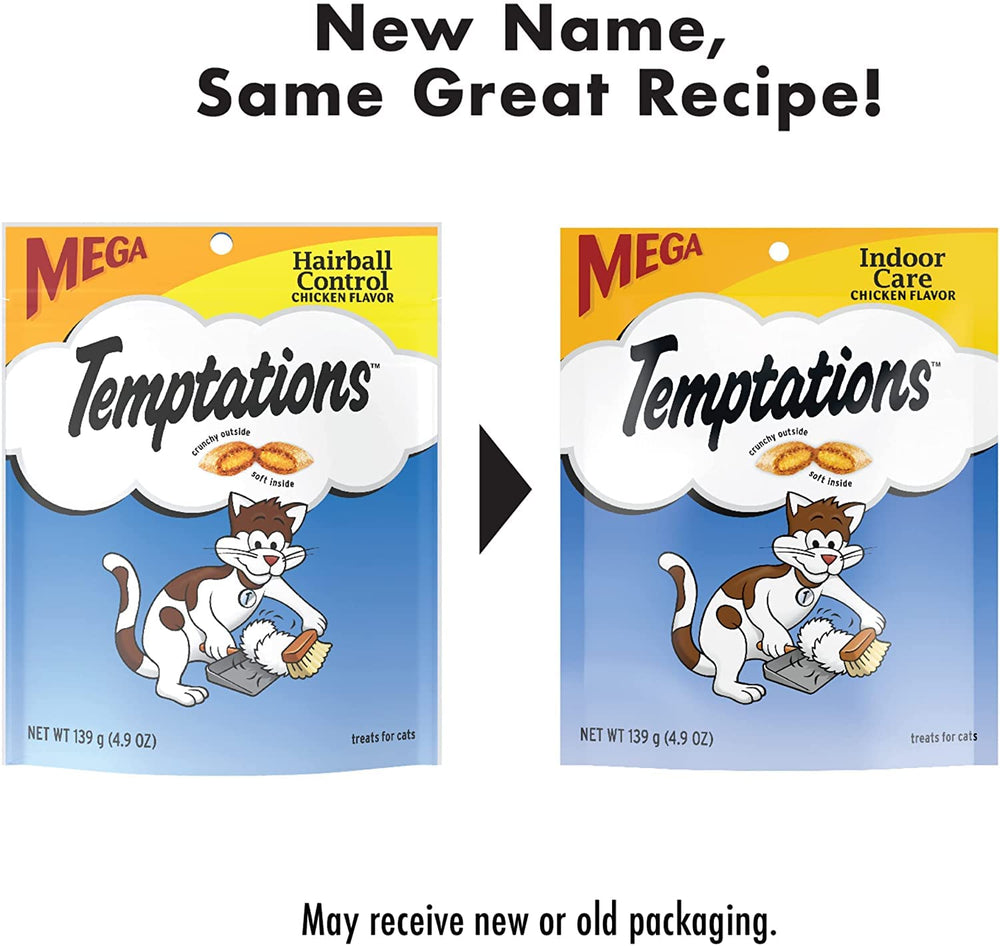 Centro suave y sabroso de Whiskas Temptations para gatos de interior.