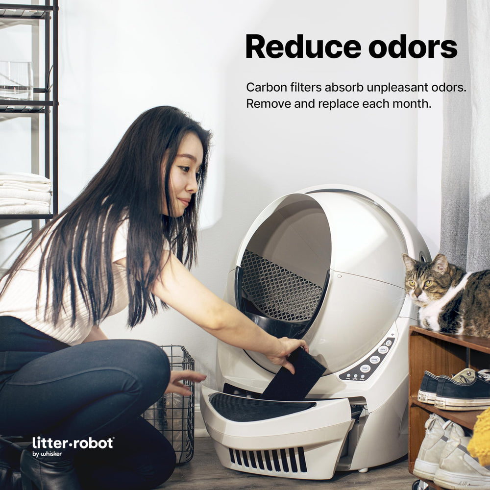 Whisker Litter-Robot3: absorción de olores, frescura en el área de la caja.