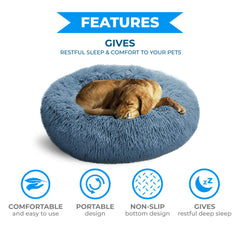 Whiskers & Friends cama donut calmante para relajación del perro.