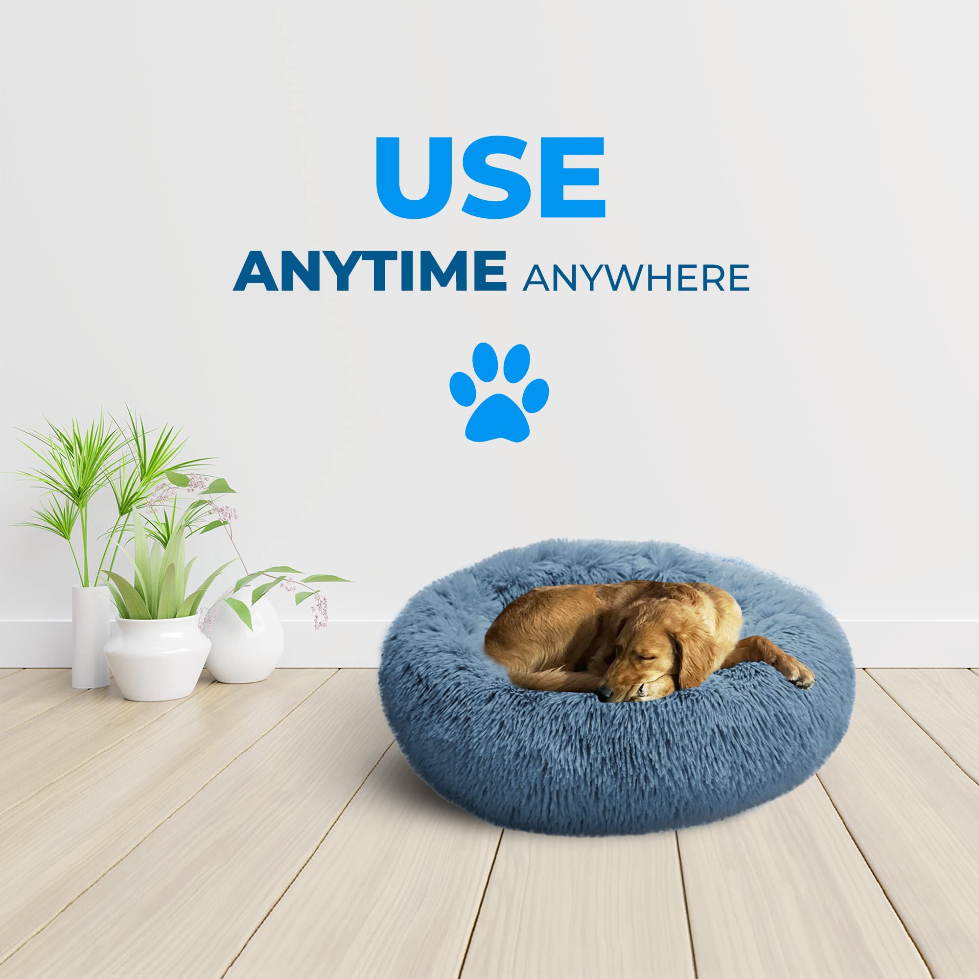 Whiskers & Friends cama para mascotas de hasta 20 kg con soporte suave.