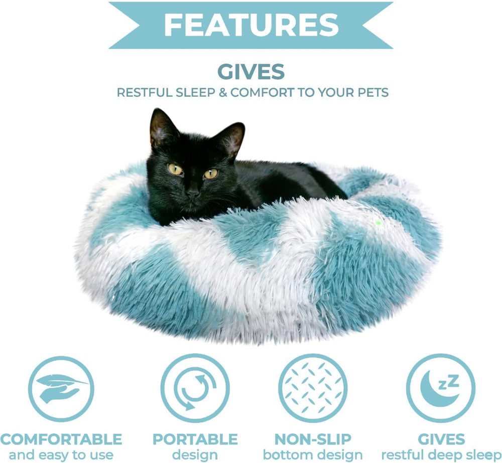 Whiskers & Friends Cama Gato: borde ergonómico ofrece soporte para cabeza y cuello.