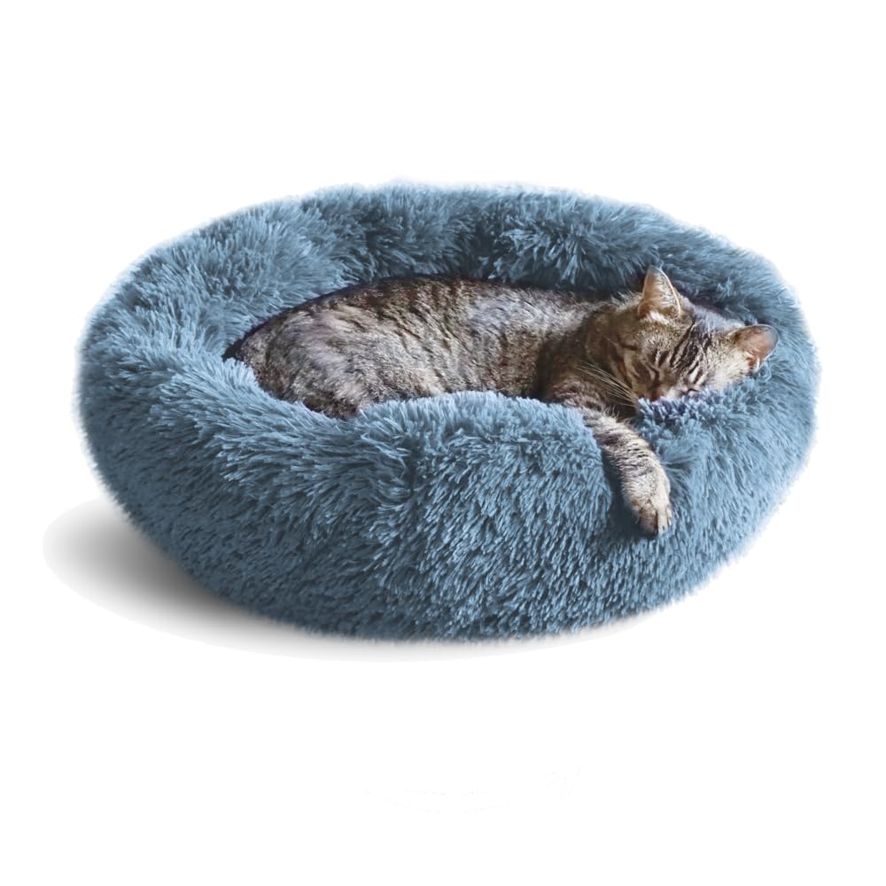 Whiskers & Friends: cama donut para gato con tejido de lujo, descanso cálido y cómodo.