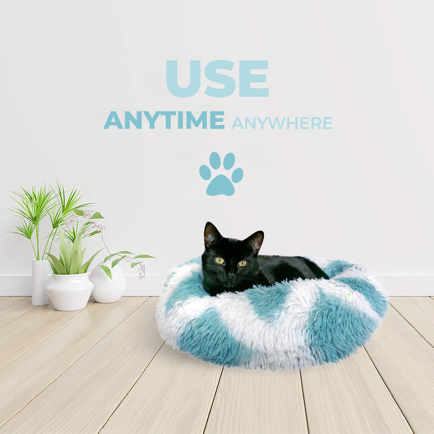 Whiskers & Friends Cama Gato: opciones de tamaño 20'' y 23'' para mascotas.