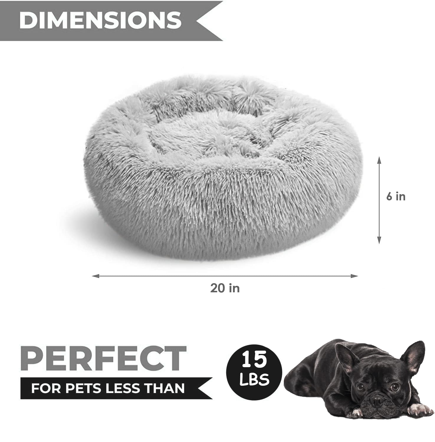 Whiskers & Friends cama perro pequeño ortopédica para descanso cómodo