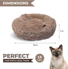 Whiskers & Friends, cama perro pequeño rosquilla: apoyo suave para siestas tranquilas.