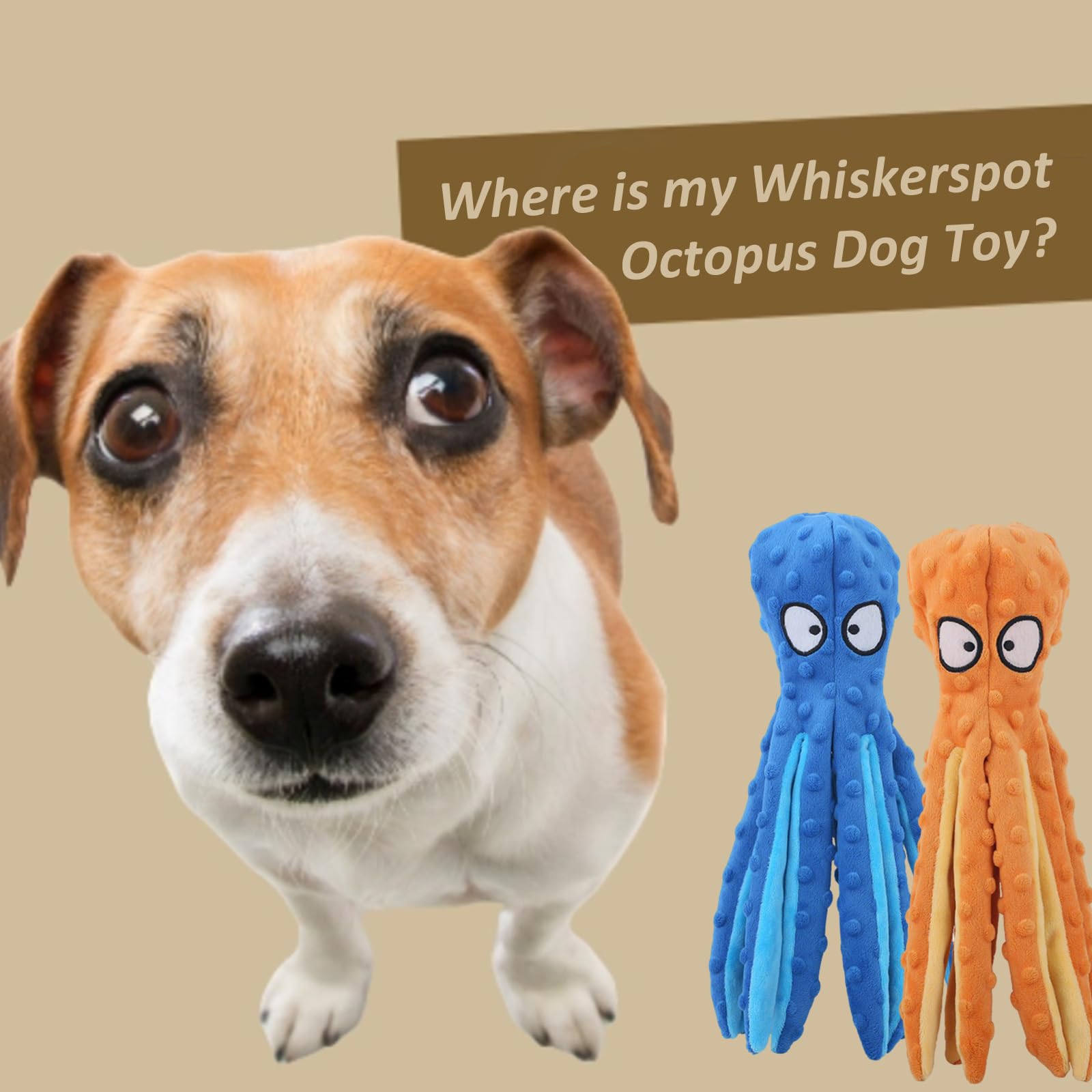 Whiskerspot Juguete Pulpo Lavable Sin Relleno: fácil de limpiar y apto para lavadora.