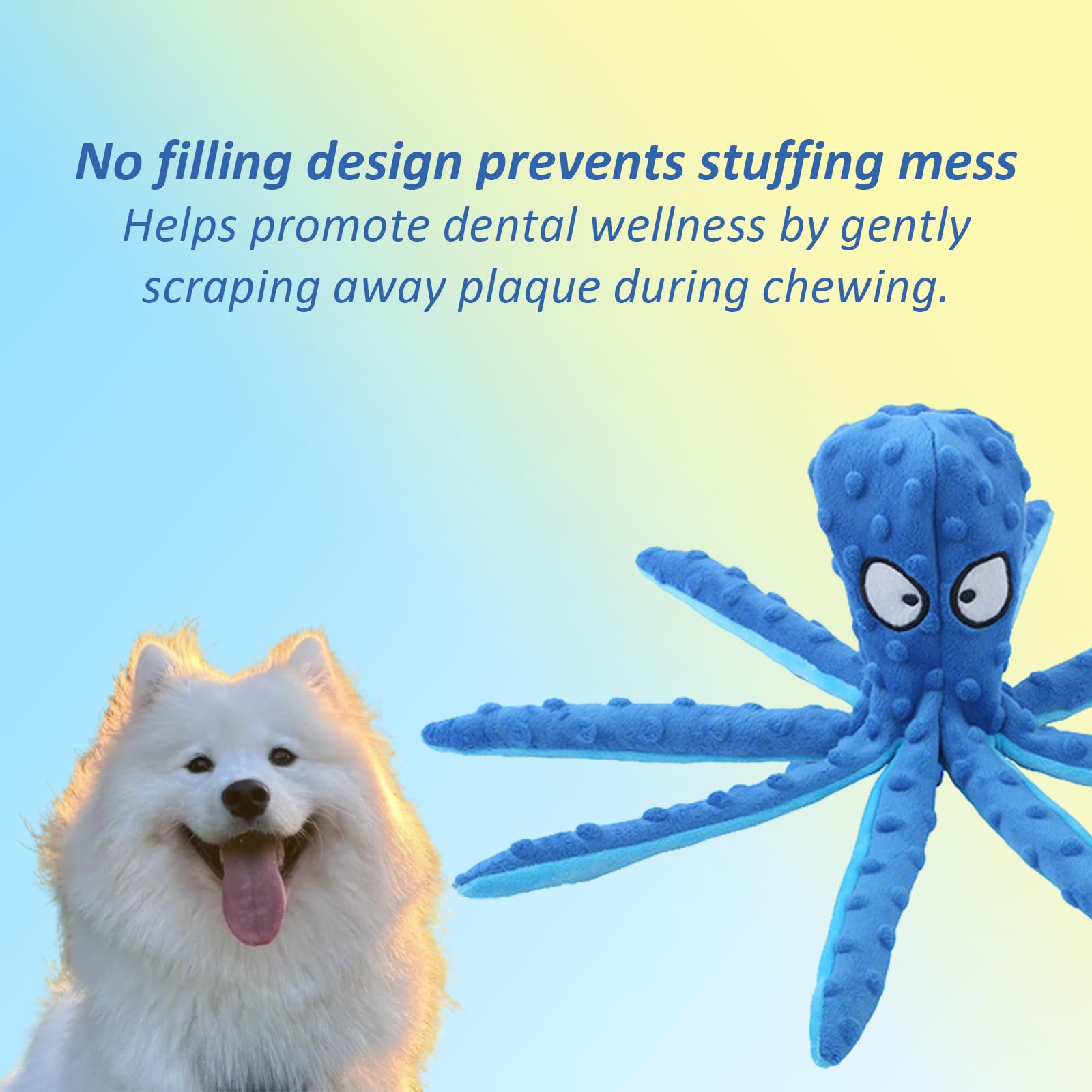 Whiskerspot Juguete Pulpo Limpieza Dental: ayuda a una masticación más limpia.