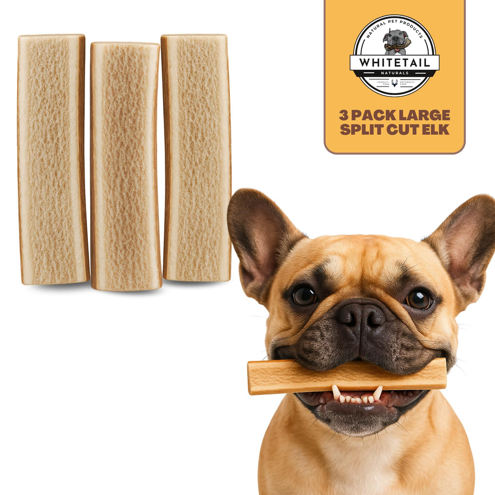 Pack de tres astas para perros grandes de WhiteTail Naturals