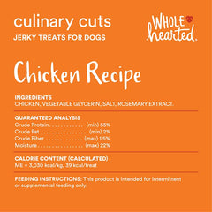 WholeHearted: snack proteico para perros, tiras de pollo para entrenamiento.