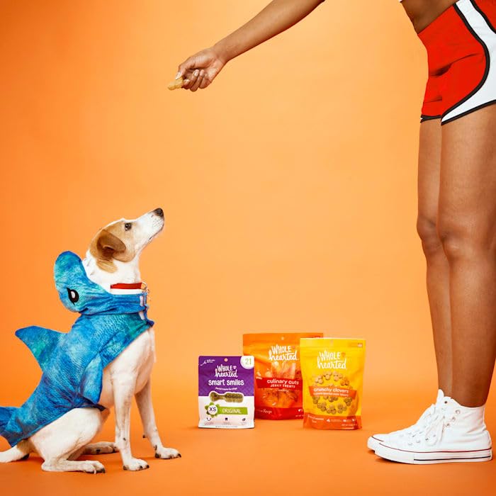 WholeHearted: tiras de pollo secas con sabor intenso para perros.