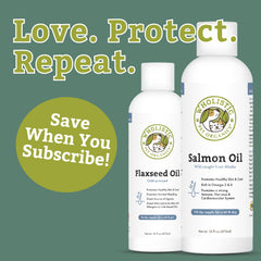 Wholistic Pet Organics aceite salmon, gota, apoyo al pelaje y piel.