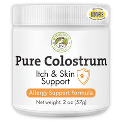 Wholistic Pet Organics Colostrum empaque para uso diario y conveniencia para mascotas